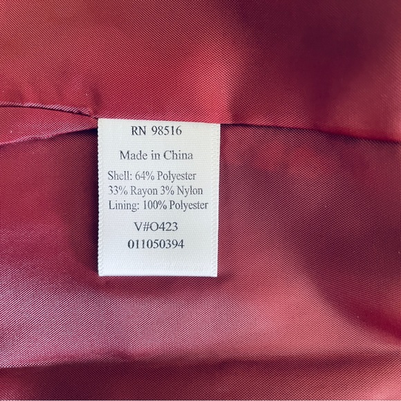 Coldwater Creek red black rose floral blazer jacket size 16 - Picture 7 of 13